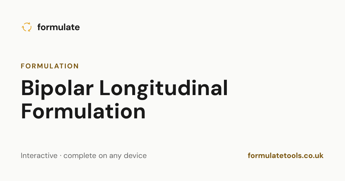 Bipolar Longitudinal Formulation — CBT Worksheet | Formulate