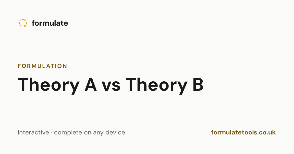 Theory A vs Theory B — CBT Worksheet | Formulate